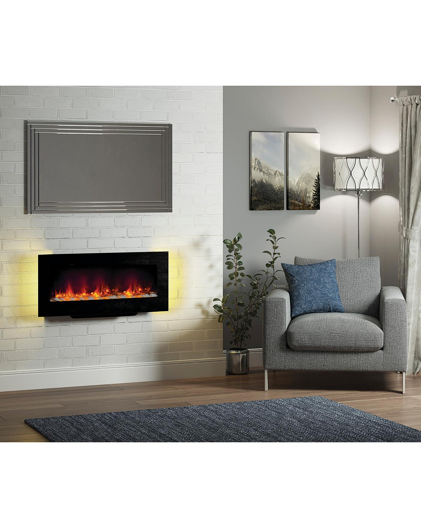  Be Modern 2 In 1 Amari Black Wall Mounted Electric Fire