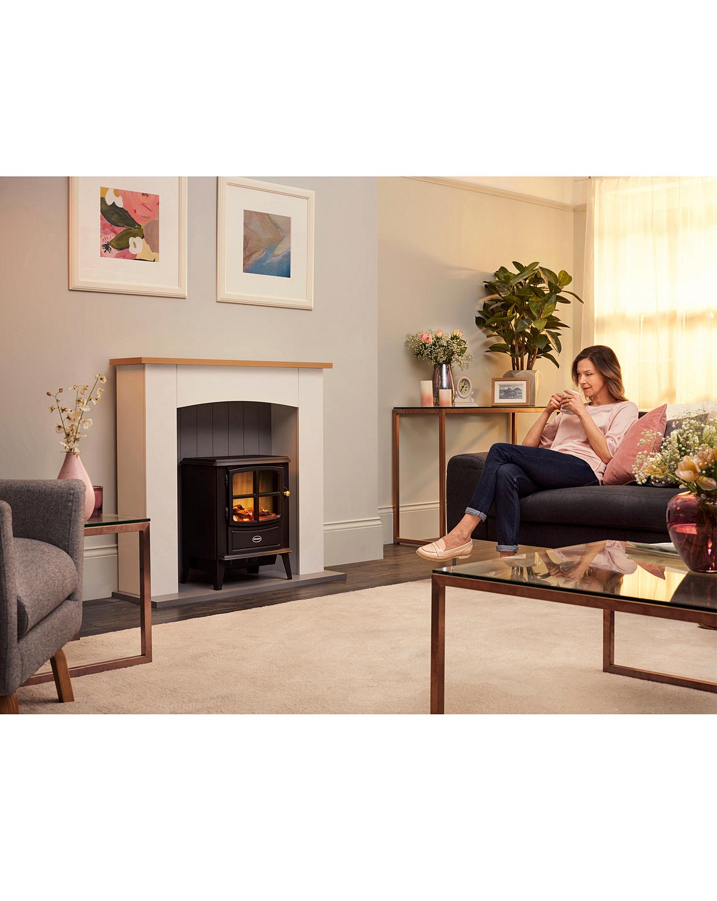  Dimplex OKM20 Oakmead White Electric Stove Fire Suite