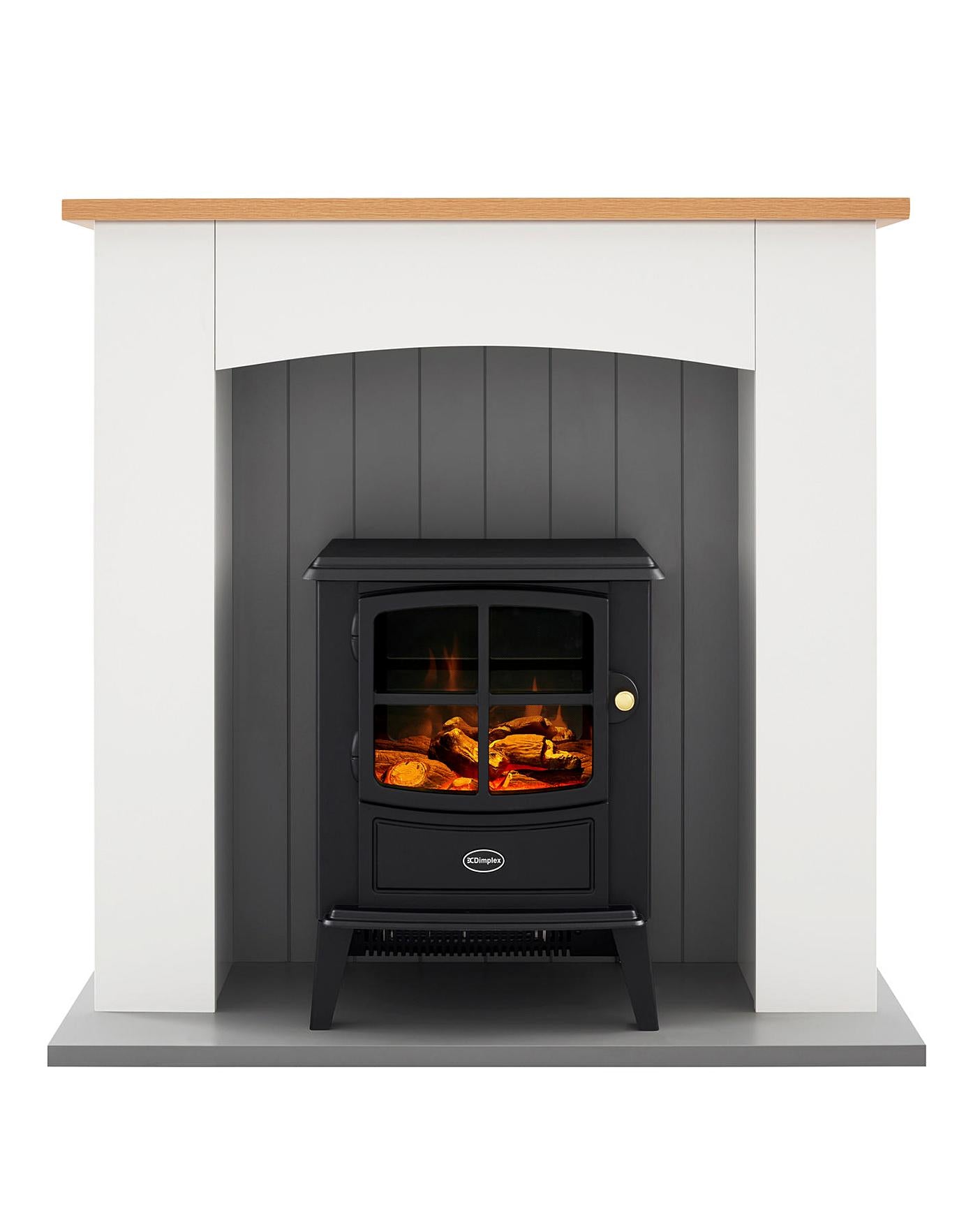  Dimplex OKM20 Oakmead White Electric Stove Fire Suite