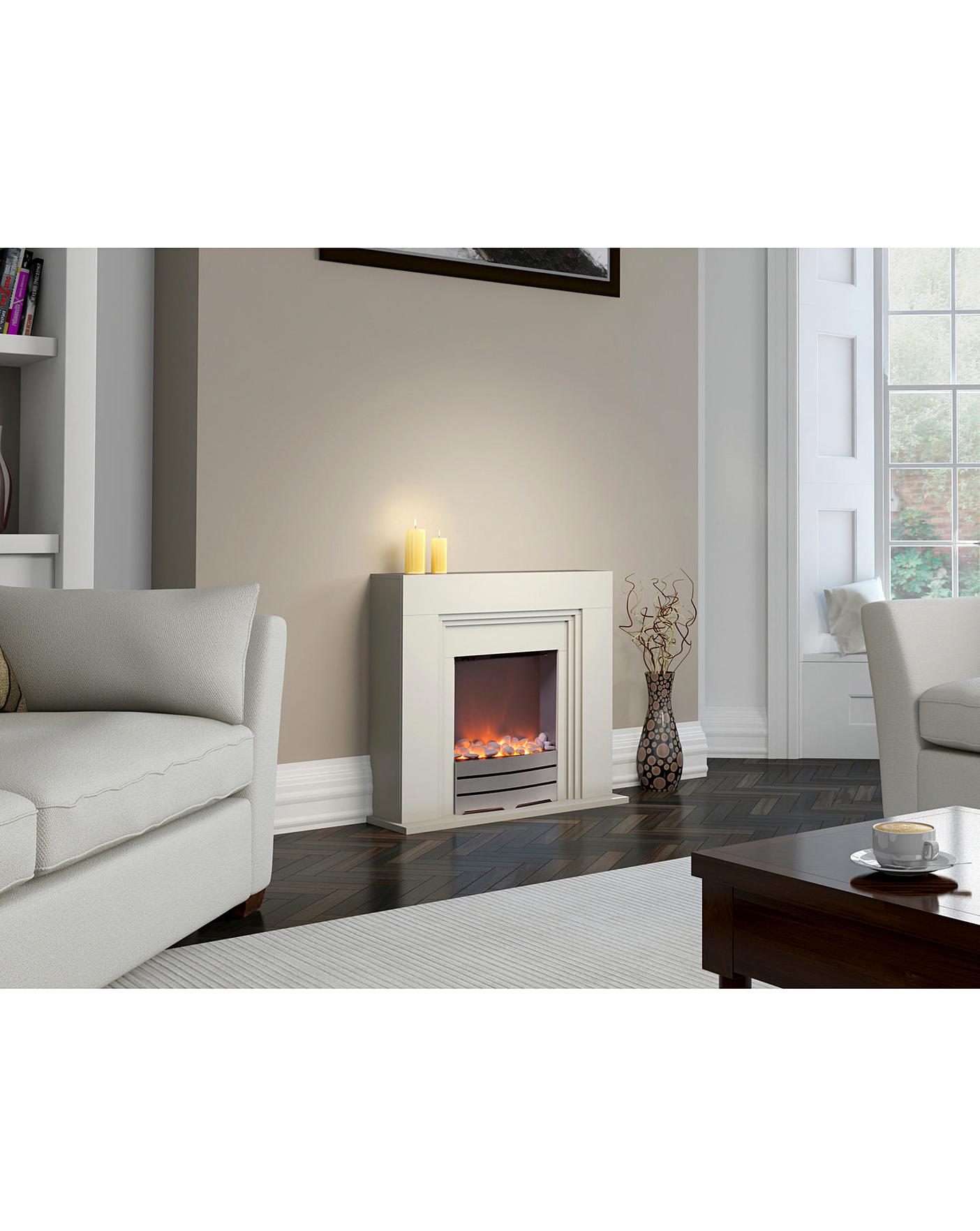  Warmlite Cantebury Ivory Electric Fire Suite