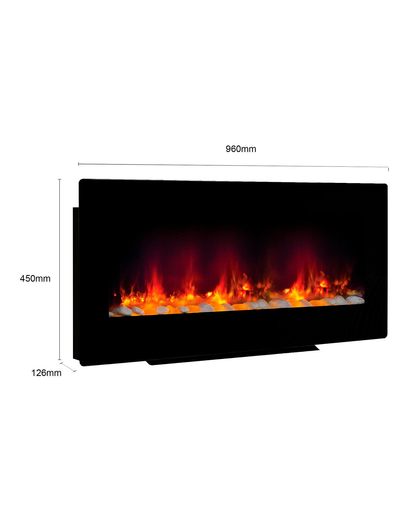  Be Modern 2 In 1 Amari Black Wall Mounted Electric Fire
