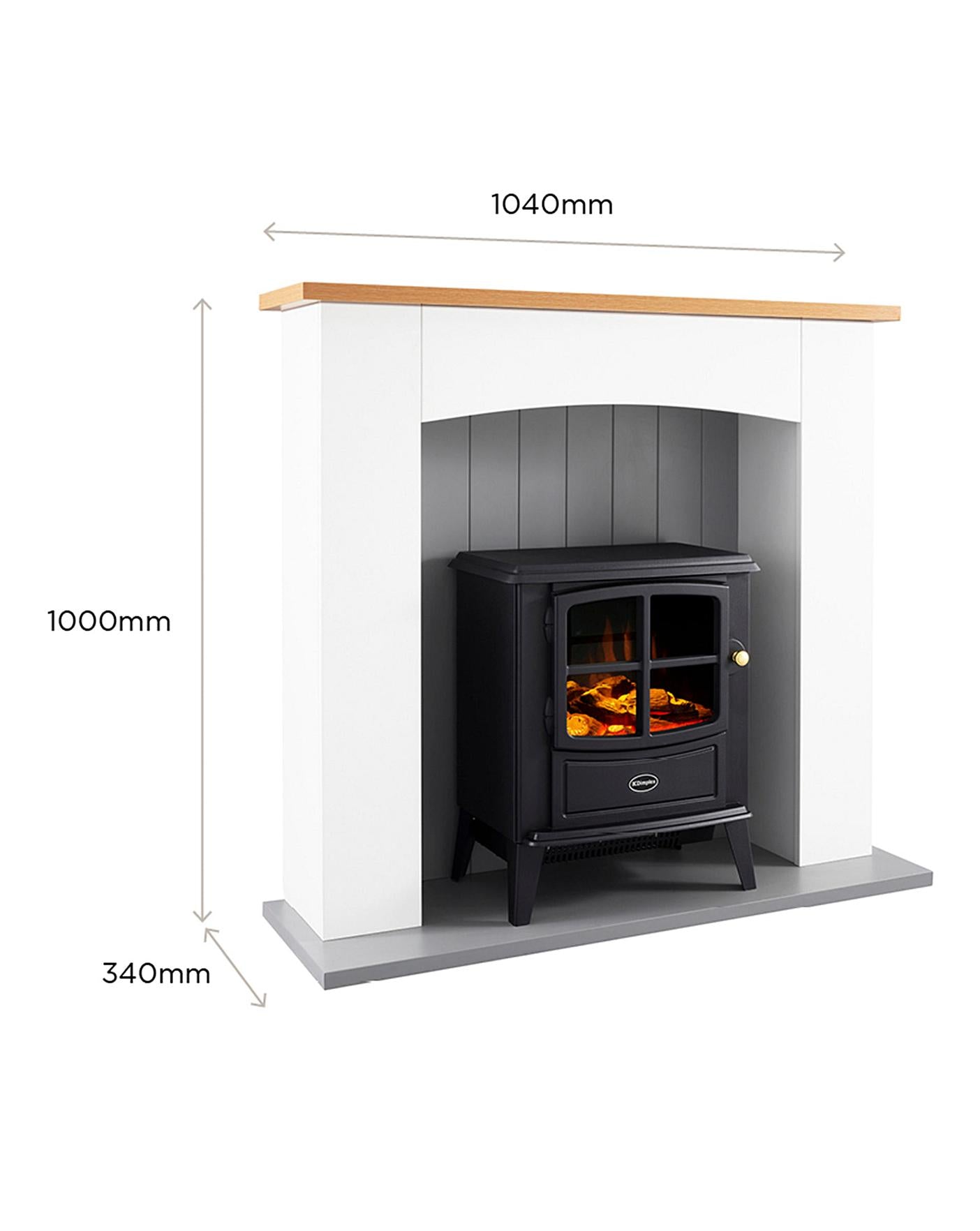  Dimplex OKM20 Oakmead White Electric Stove Fire Suite