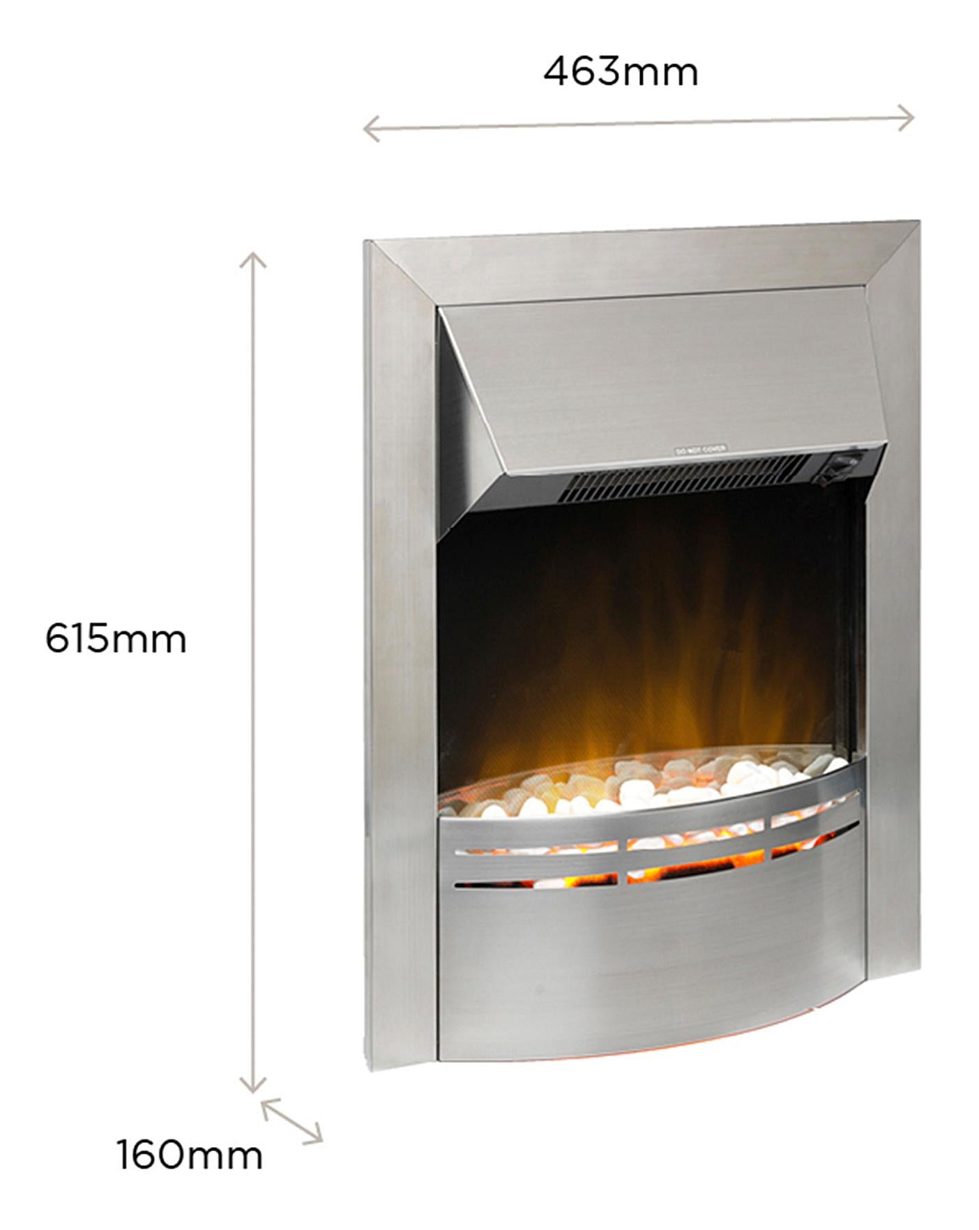 Dimplex Dakota Brushed Stainless Steel Inset Fire