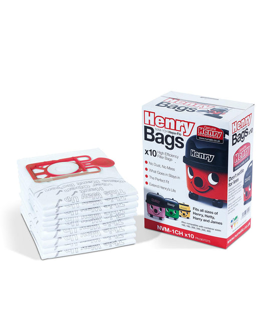  Numatic NVM-1CH Henry Genuine Pack Of 10 Hepa Dustbags