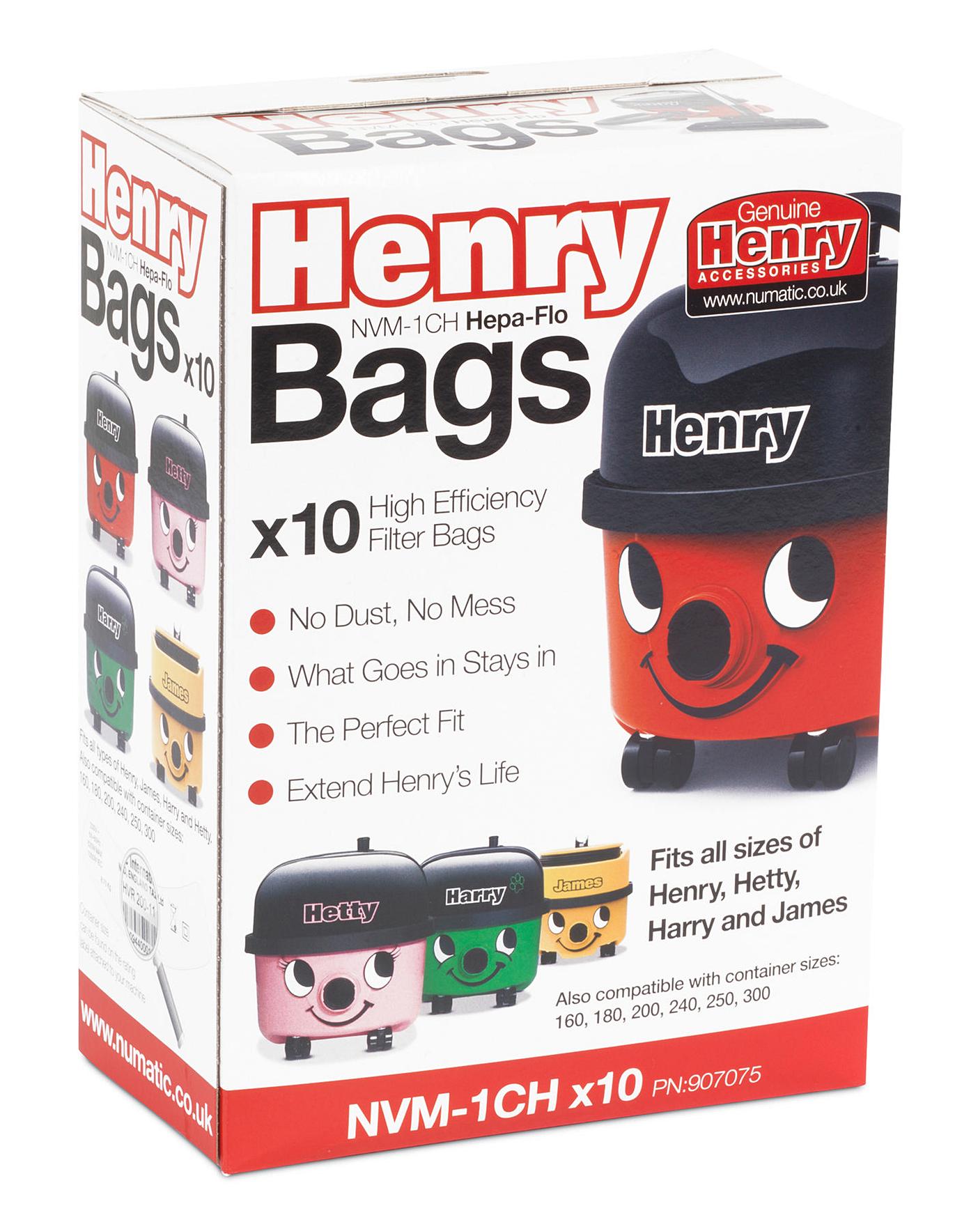  Numatic NVM-1CH Henry Genuine Pack Of 10 Hepa Dustbags