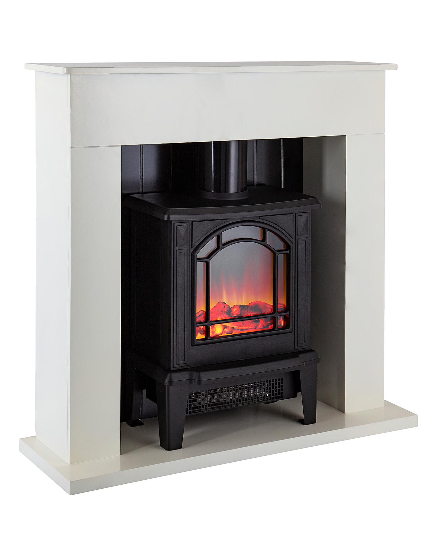  Warmlite Ealing Compact Electric Stove Fire Suite