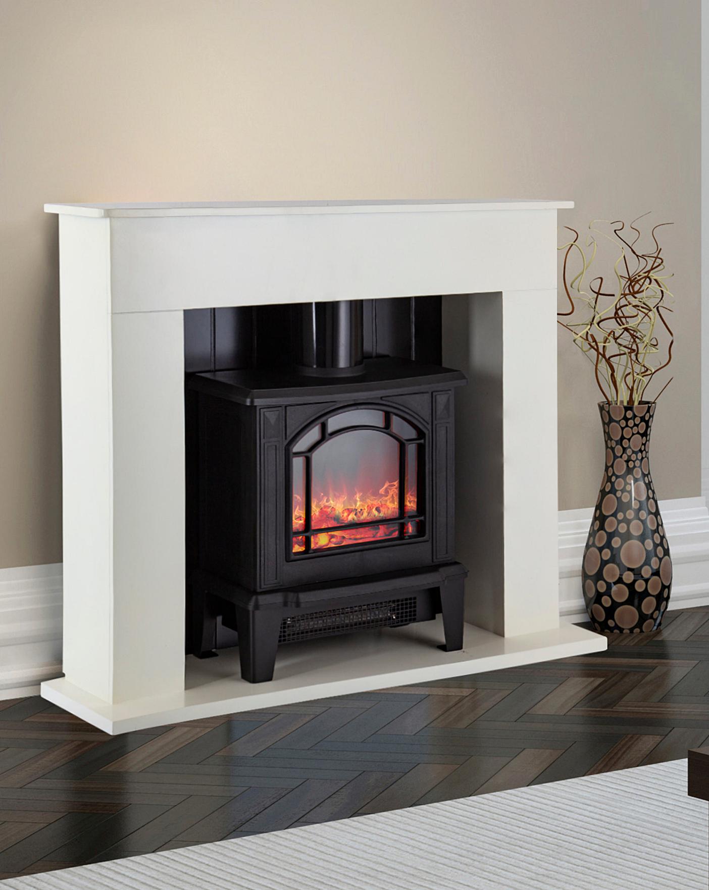  Warmlite Ealing Compact Electric Stove Fire Suite
