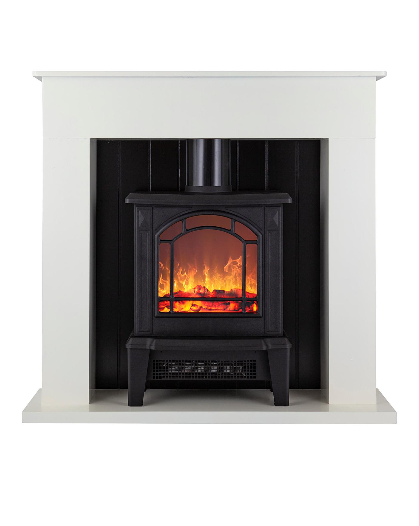  Warmlite Ealing Compact Electric Stove Fire Suite