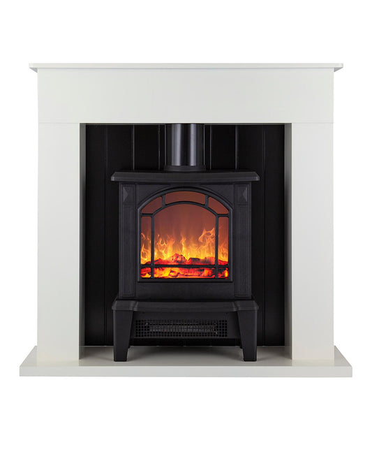  Warmlite Ealing Compact Electric Stove Fire Suite