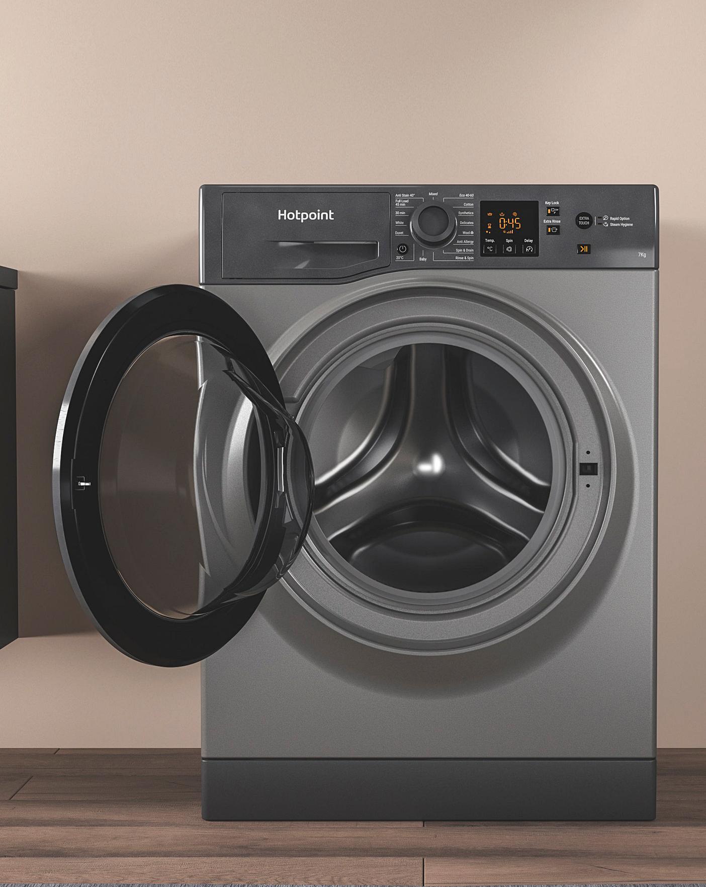  HOTPOINT NSWM742UGGUKN 7KG 1400 Spin Washing Machine GRAPHITE + INSTALL