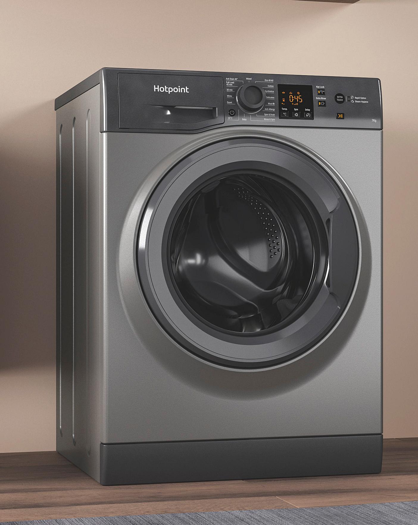  HOTPOINT NSWM742UGGUKN 7KG 1400 Spin Washing Machine GRAPHITE + INSTALL