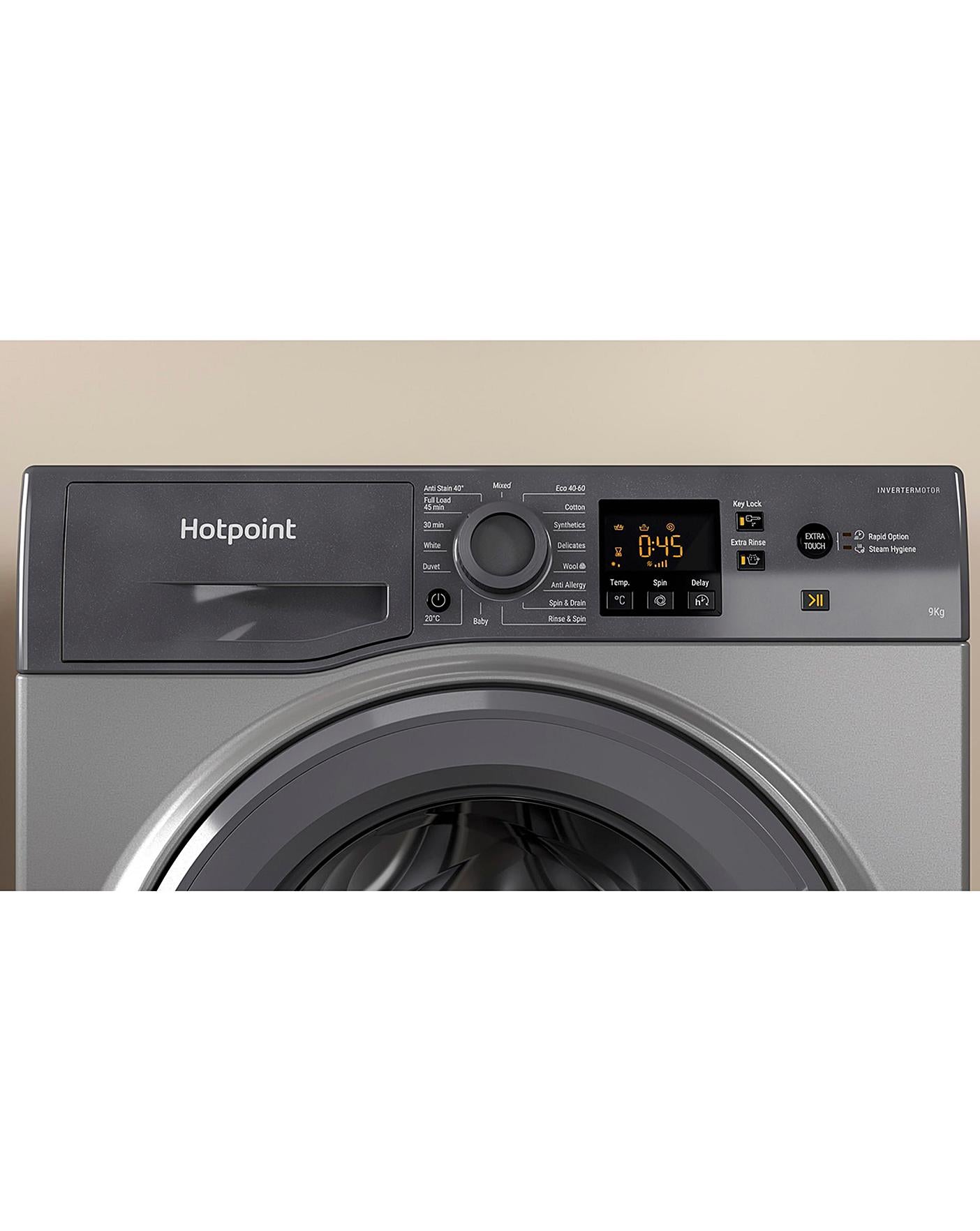  HOTPOINT NSWM943CGGUKN 9KG 1400 Spin Washing Machine GRAPHITE + INSTALLATION