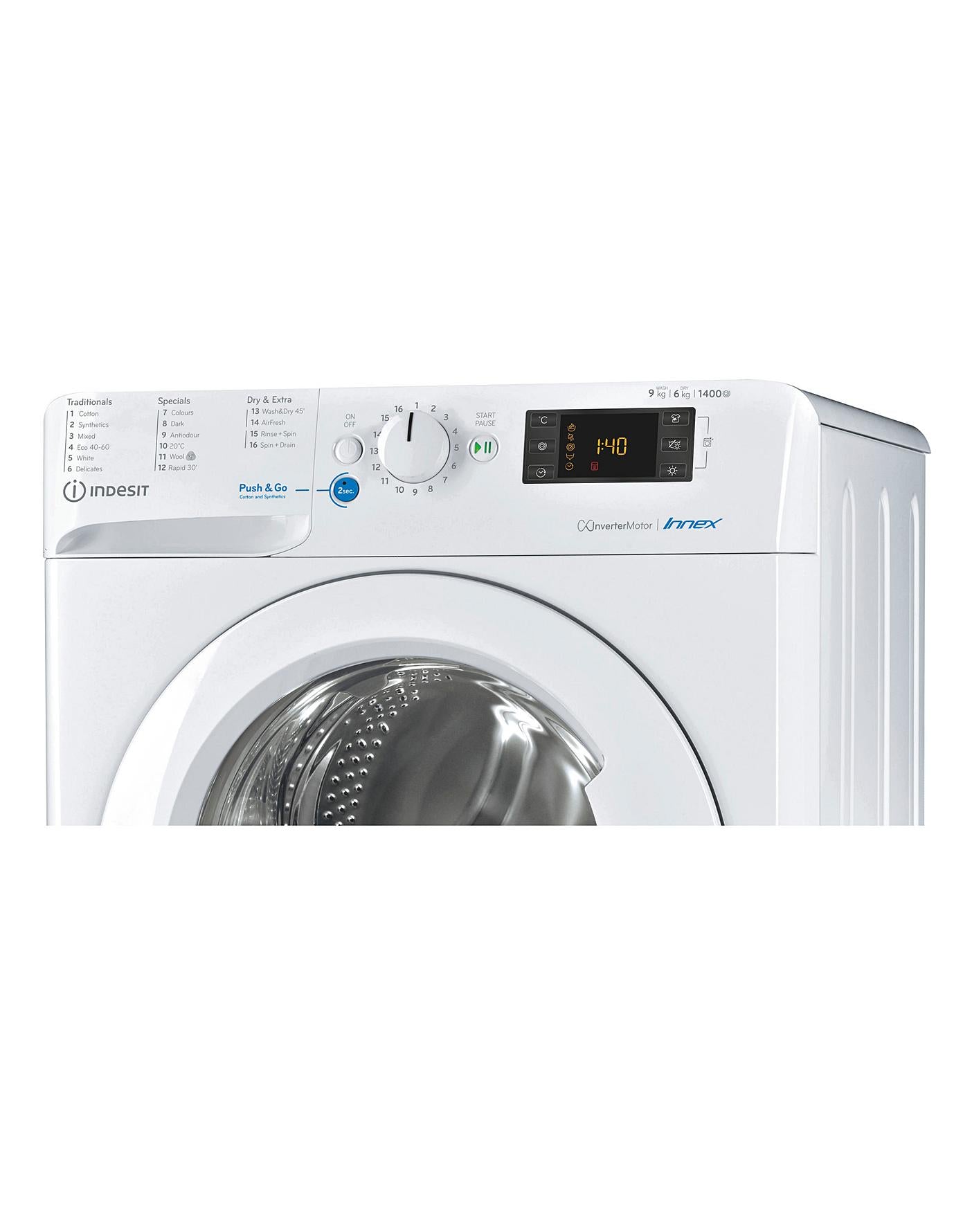  INDESIT BDE961483XWUKN 9+6KG 1400 Spin Washer-Dryer WHITE