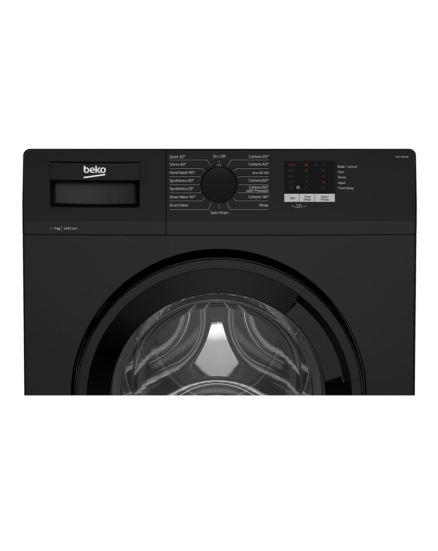  Beko 7.0 Kg Washing Machine BLACK WTL74051B