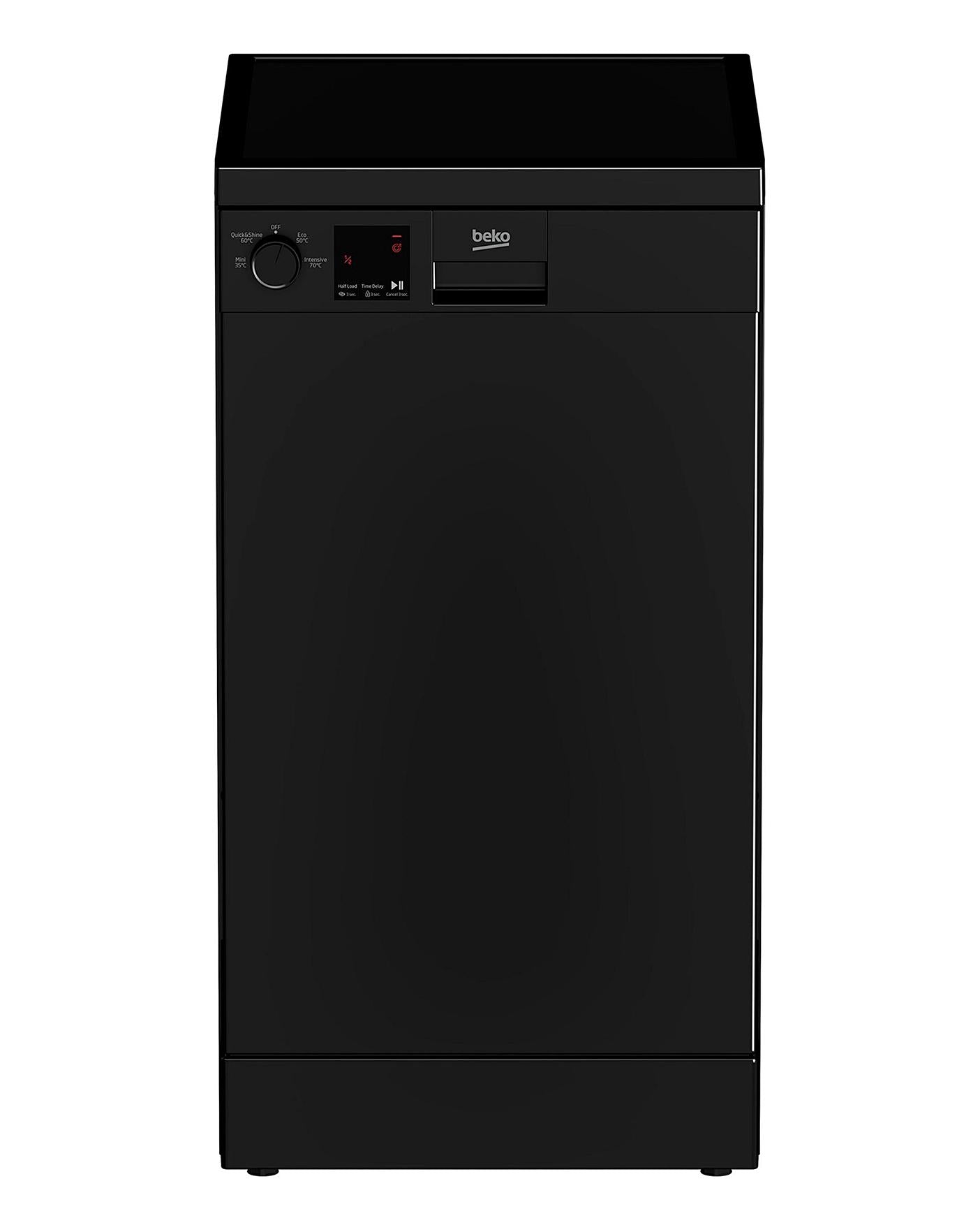  Beko DVS04020B Freestanding 10-place Slimline Dishwasher - Black