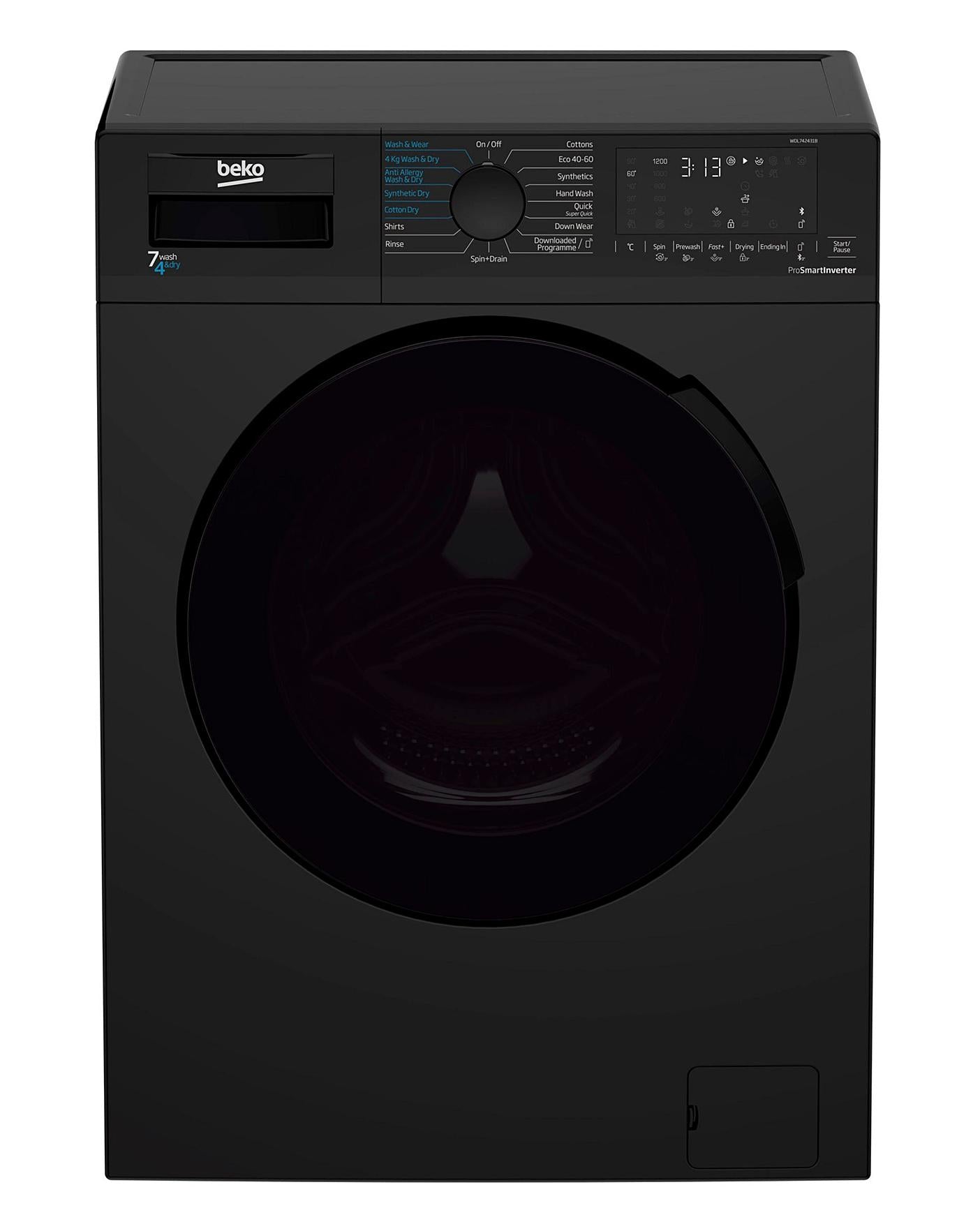  Beko 7.0 Kg Washer Dryer BLACK WDL742431B