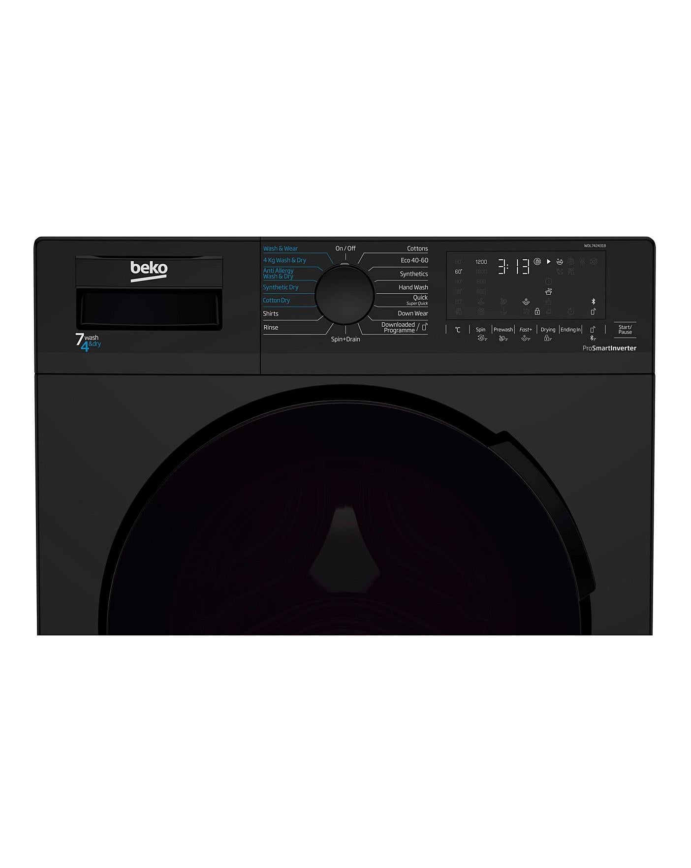  Beko 7.0 Kg Washer Dryer BLACK WDL742431B