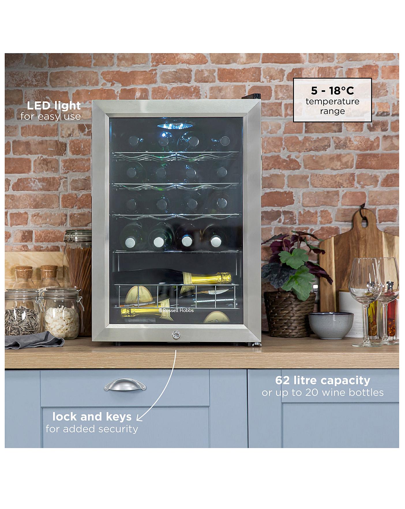  Russell Hobbs RHGWC4SS-LCK Wine & Drinks Cooler Lockable Stainless Steel