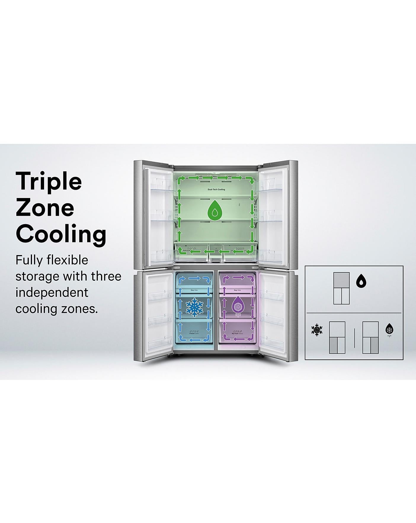 Hisense RQ563N4AI1 American Fridge Freezer - Stainless Steel