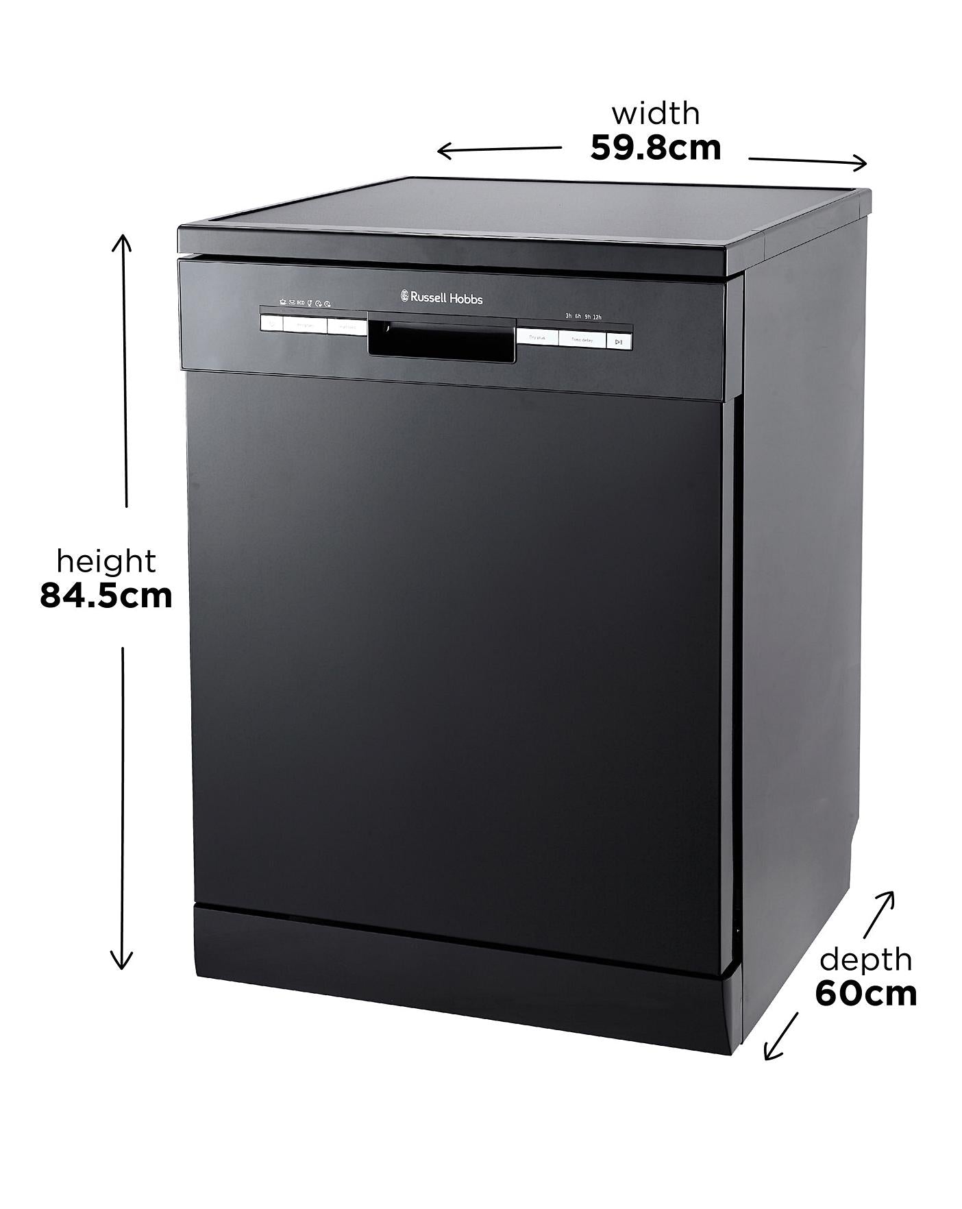  Russell Hobbs RHDW3B Freestanding 12-place Full-Size Dishwasher - Black