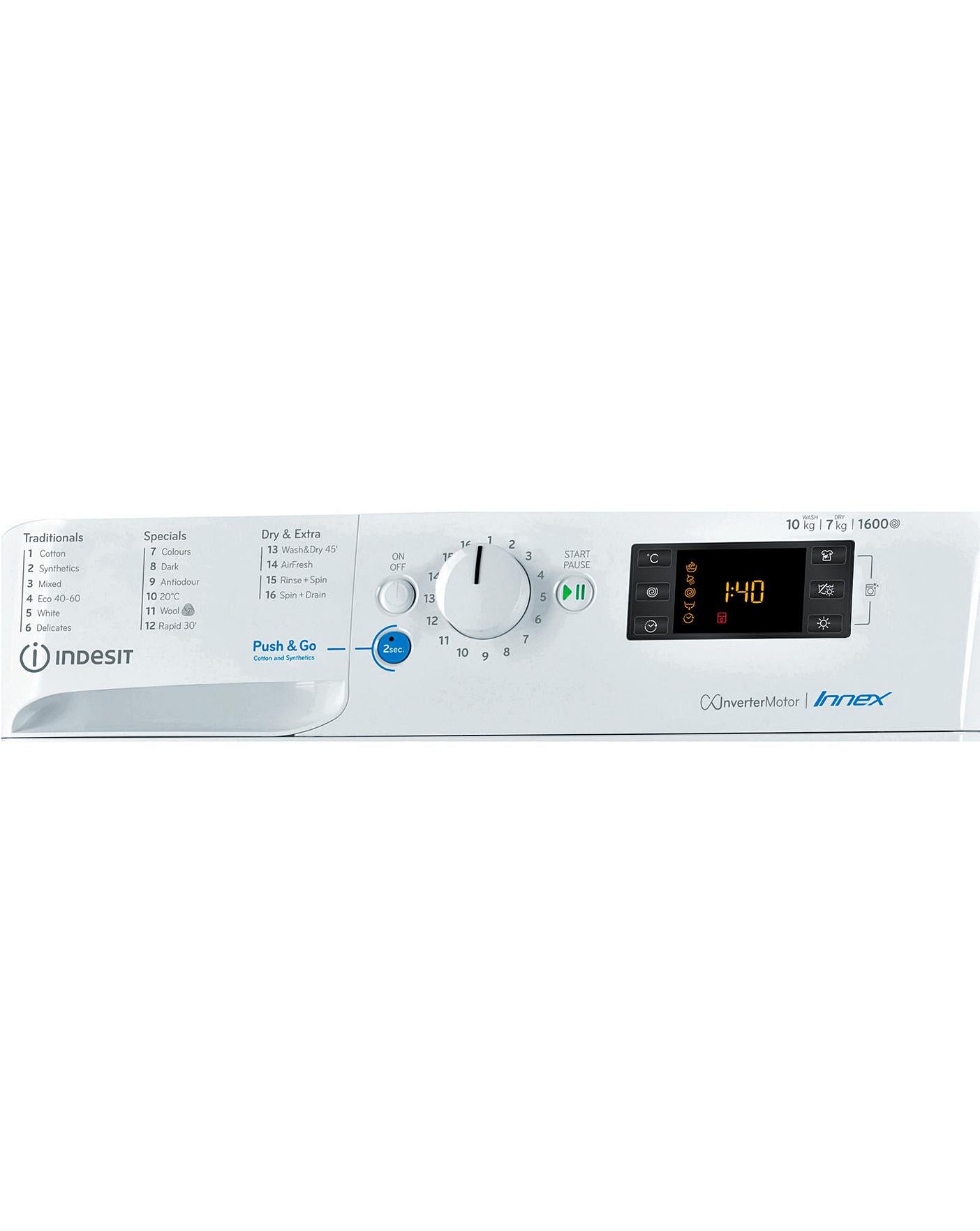  Indesit BDE1071682XWUKN 10+7kg 1600rpm Washer Dryer - White