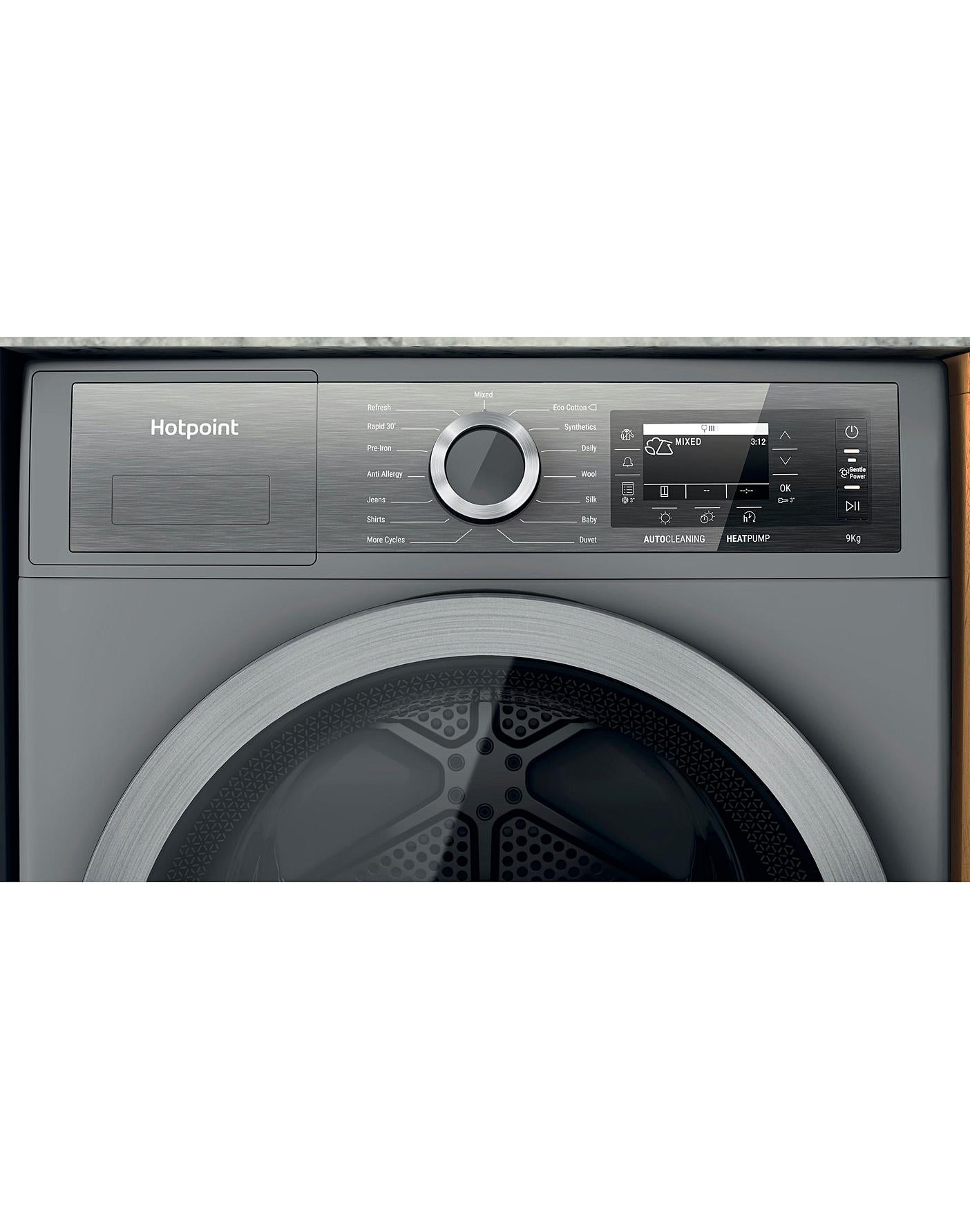  Hotpoint H8 D94SB UK 9kg Heat Pump Tumble Dryer - Silver