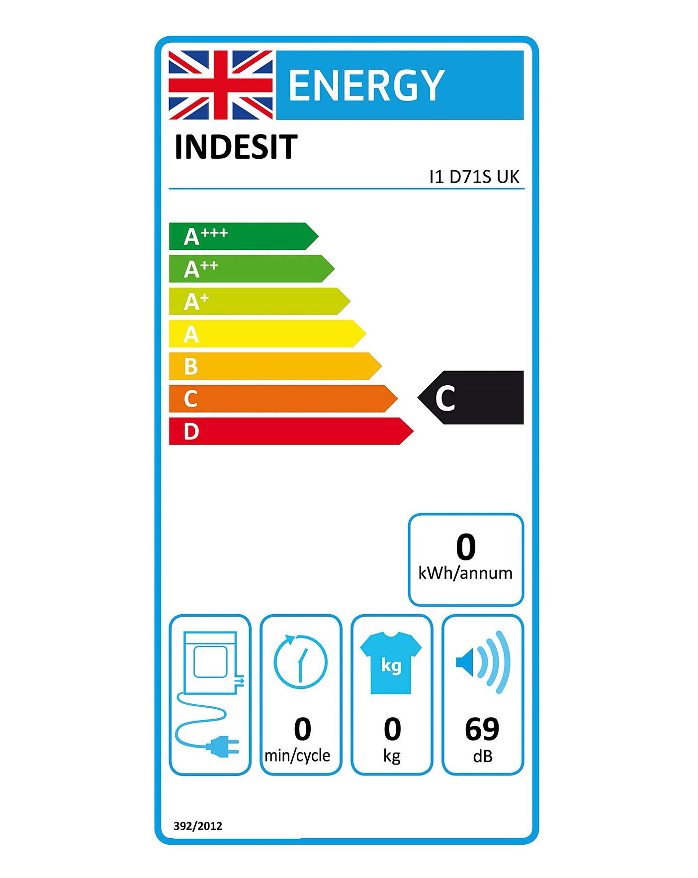  Indesit I1 D71S UK 7kg Vented Tumble Dryer - Silver