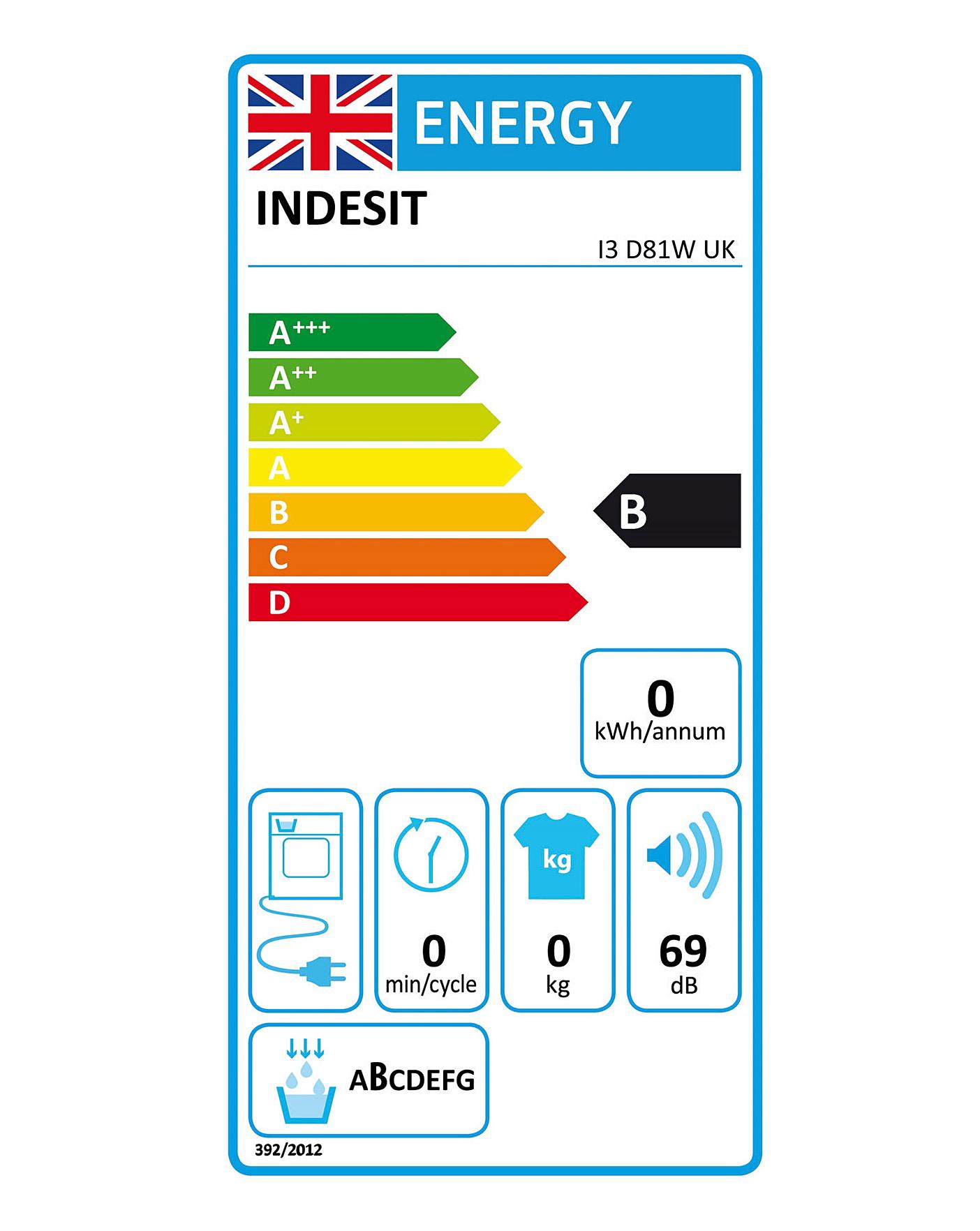  Indesit I3 D81W UK 8kg Condenser Tumble Dryer - White