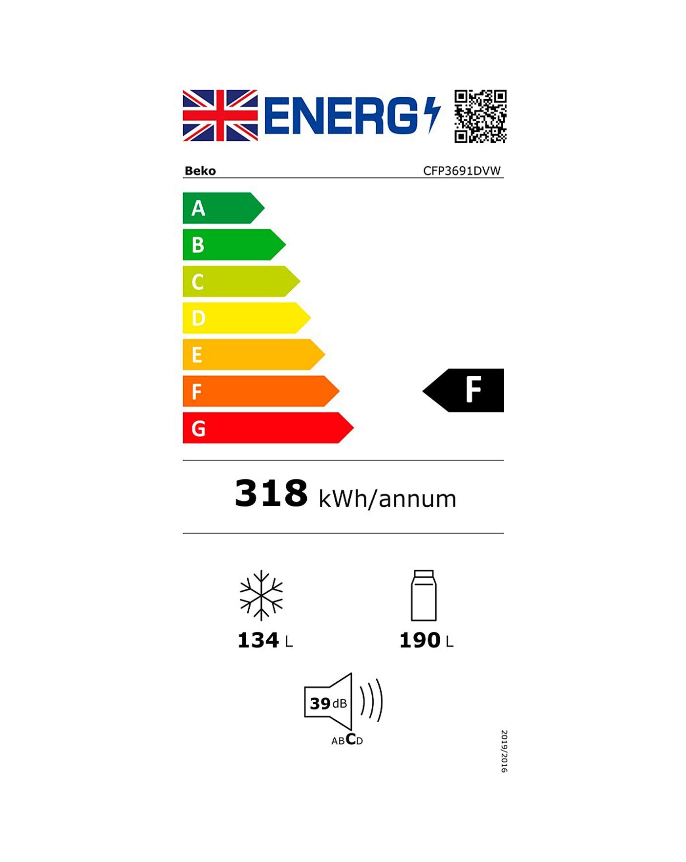  Beko Frost Free Combi White CFP3691DVW