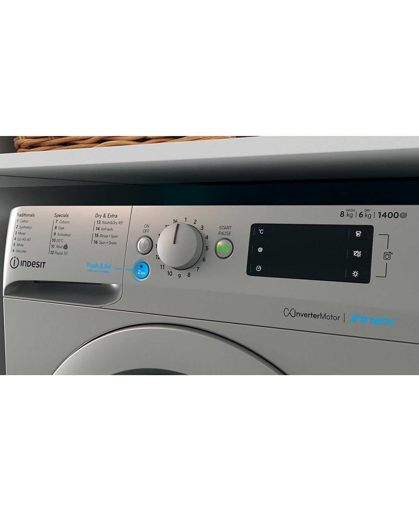  Indesit BDE861483XSUKN 8+6kg 1400rpm Washer Dryer - Silver + INSTALLATION