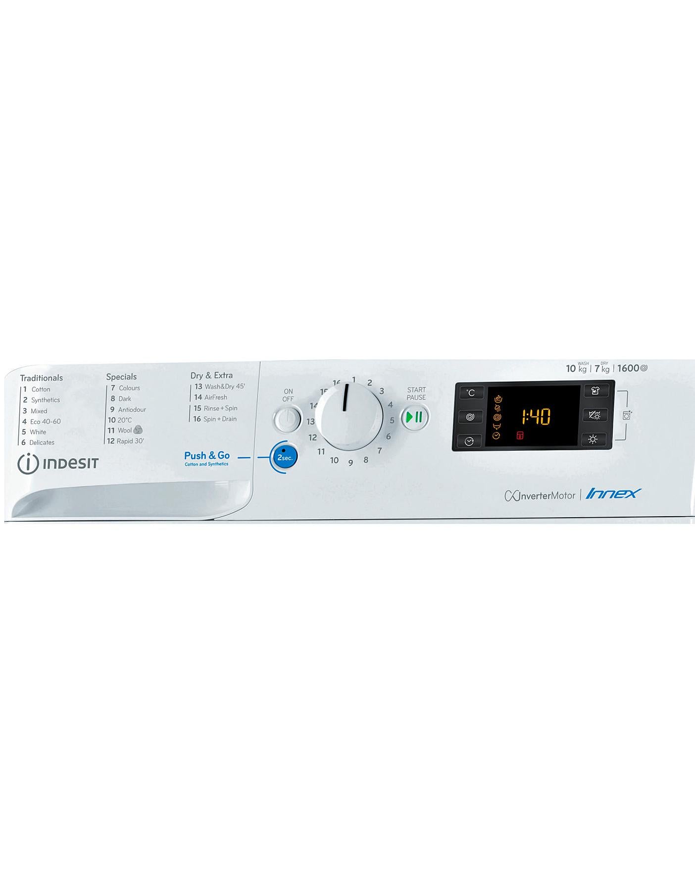  Indesit BDE1071682XWUKN 10+7kg 1600rpm Washer Dryer - White + INSTALLATION