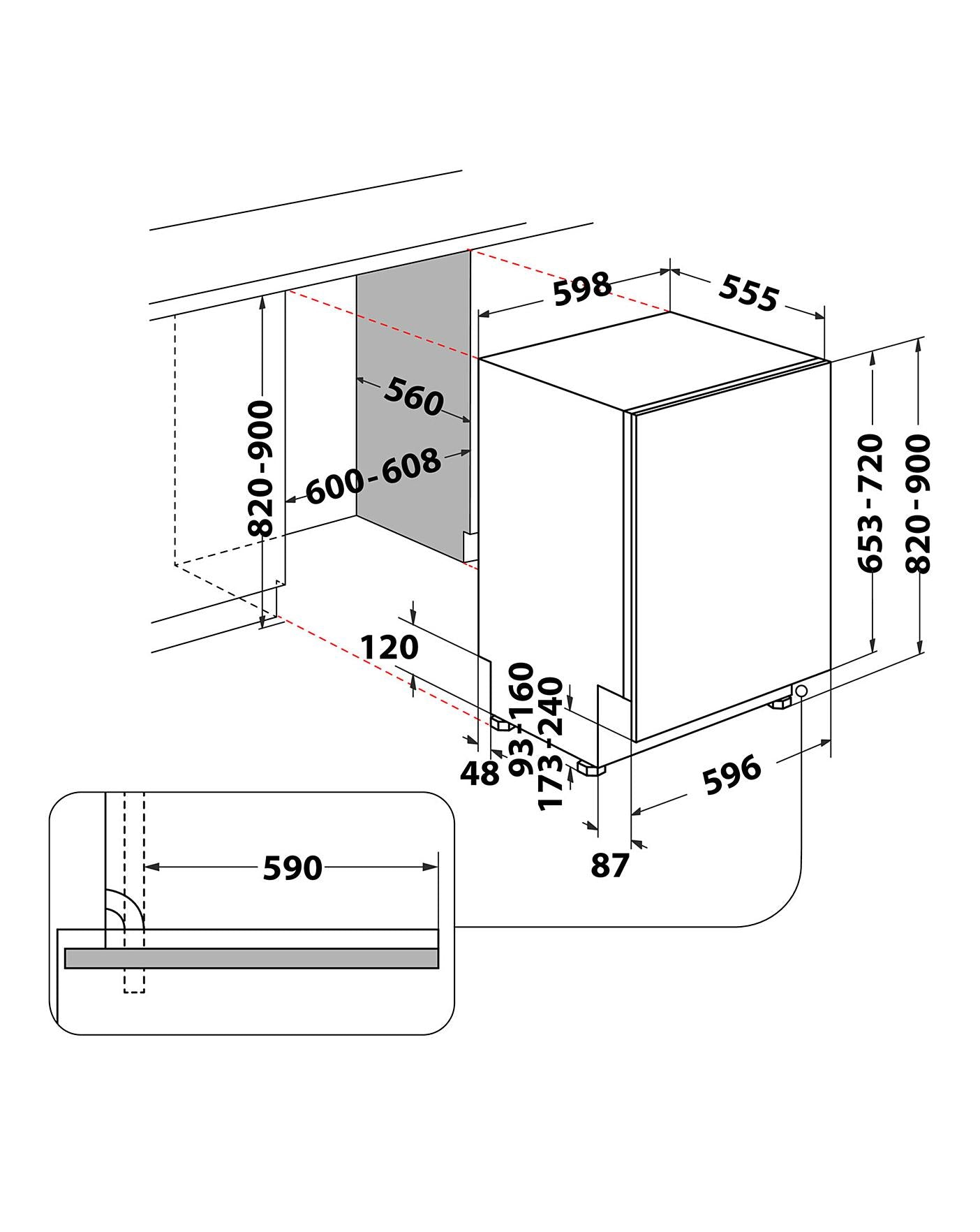  Indesit DICB16 Fullsize 13 Place Set Dishwasher