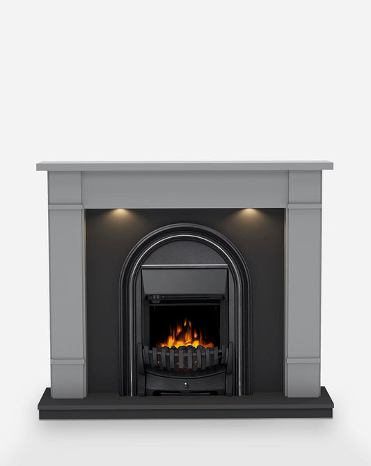  Be Modern Dark Grey Timber Electric Fire Suite