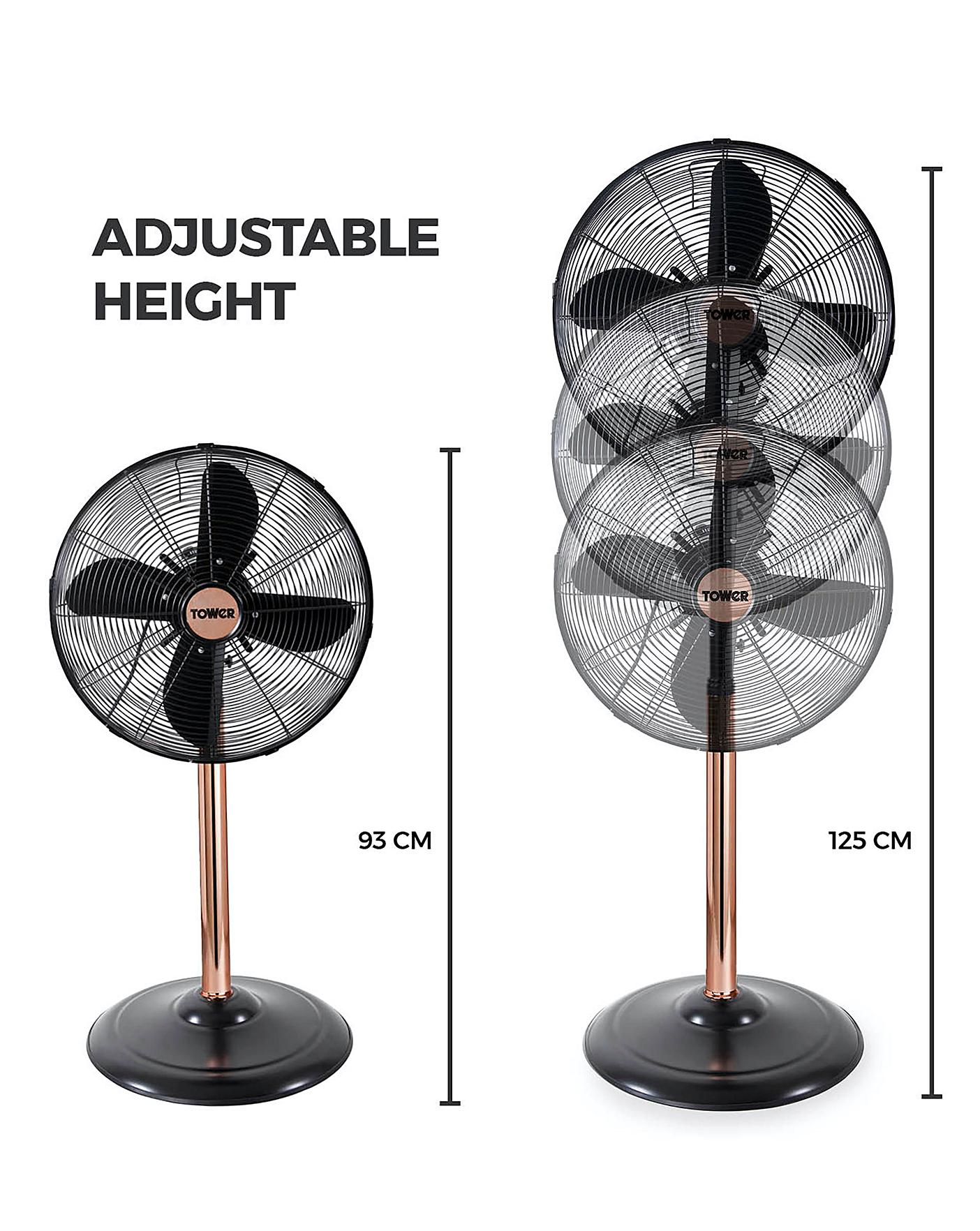  Tower 16 Inch Cavaletto Metal Grey And Rose Gold Stand Fan