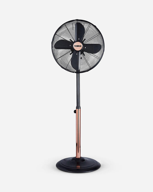  Tower 16 Inch Cavaletto Metal Grey And Rose Gold Stand Fan