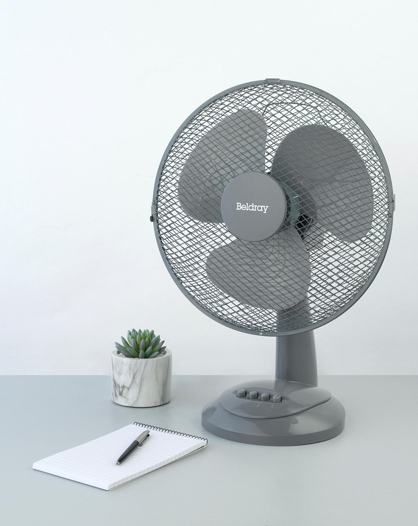  Beldray Grey 12 Inch Oscillating Desk Fan