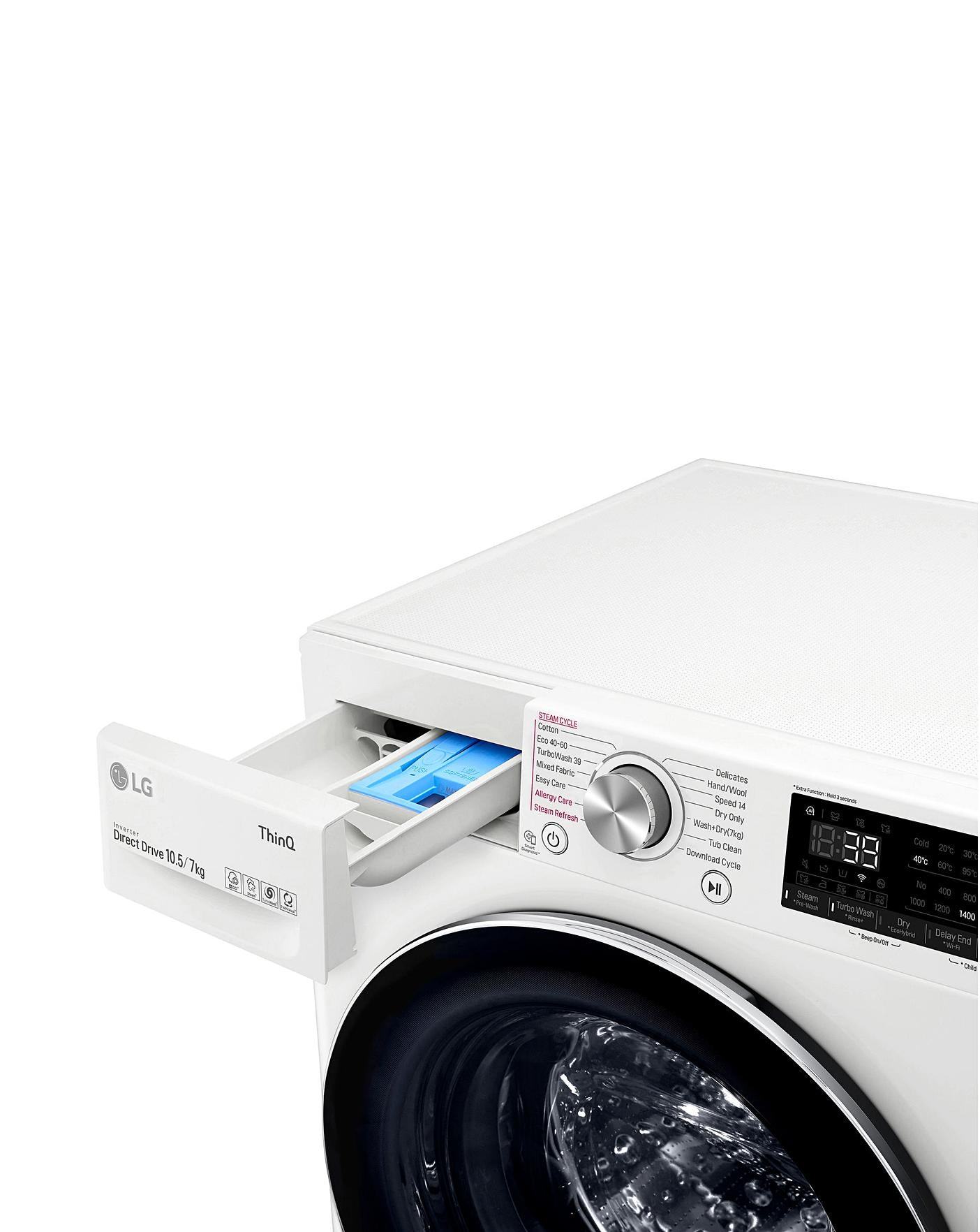  LG FWV917WTSE Wifi Connected 10.5Kg / 7Kg Washer Dryer With 1400 Spin