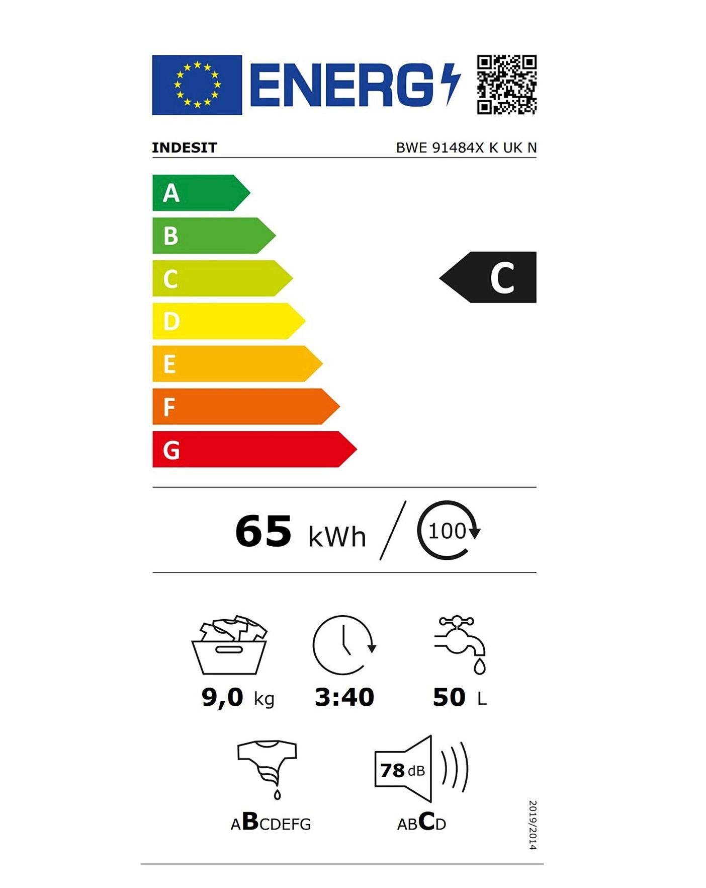  Indesit BWE91484XKUKN 9KG 1400 SPIN INNEX Washing Machine