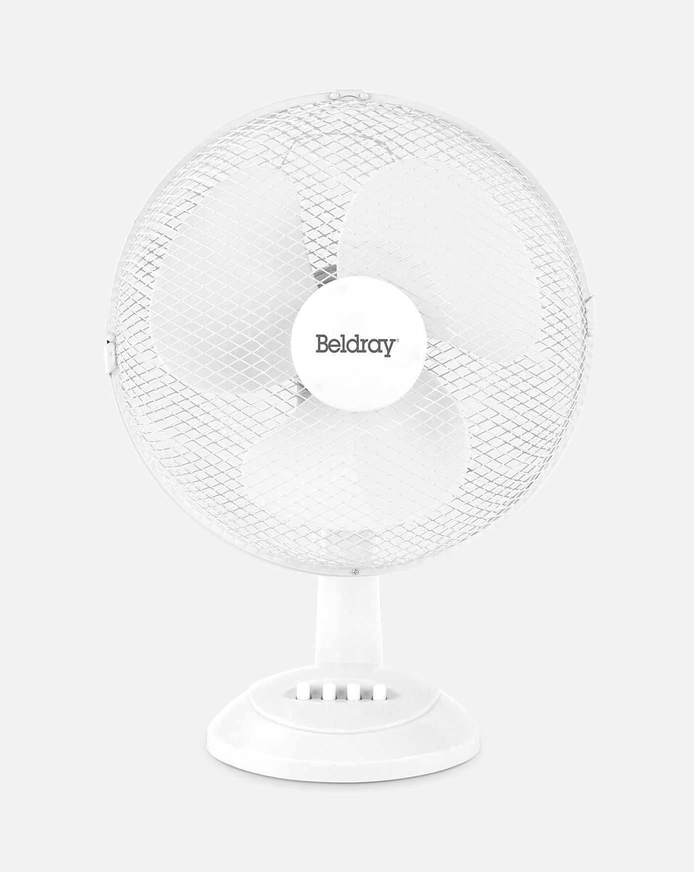 Beldray White 12 Inch Oscillating Desk Fan