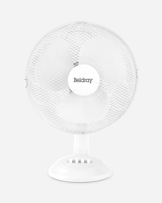  Beldray White 12 Inch Oscillating Desk Fan