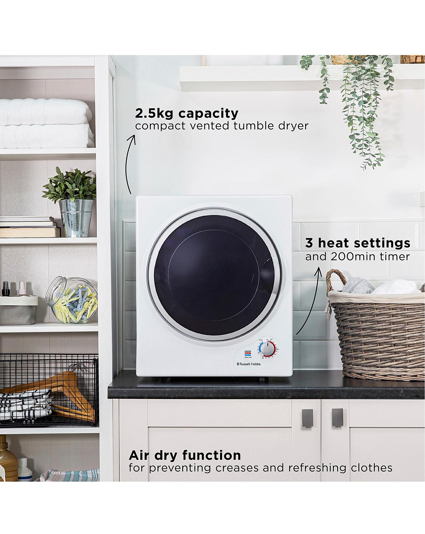  Russell Hobbs RH3VTD800 2.5kg Compact Vented Tumble Dryer White