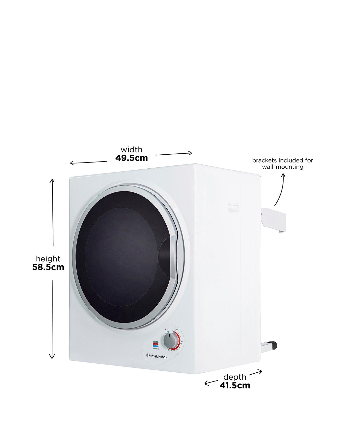  Russell Hobbs RH3VTD800 2.5kg Compact Vented Tumble Dryer White