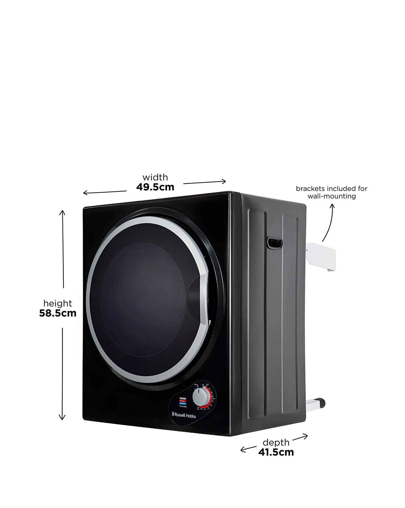  Russell Hobbs RH3VTD800B 2.5kg Compact Vented Tumble Dryer Black