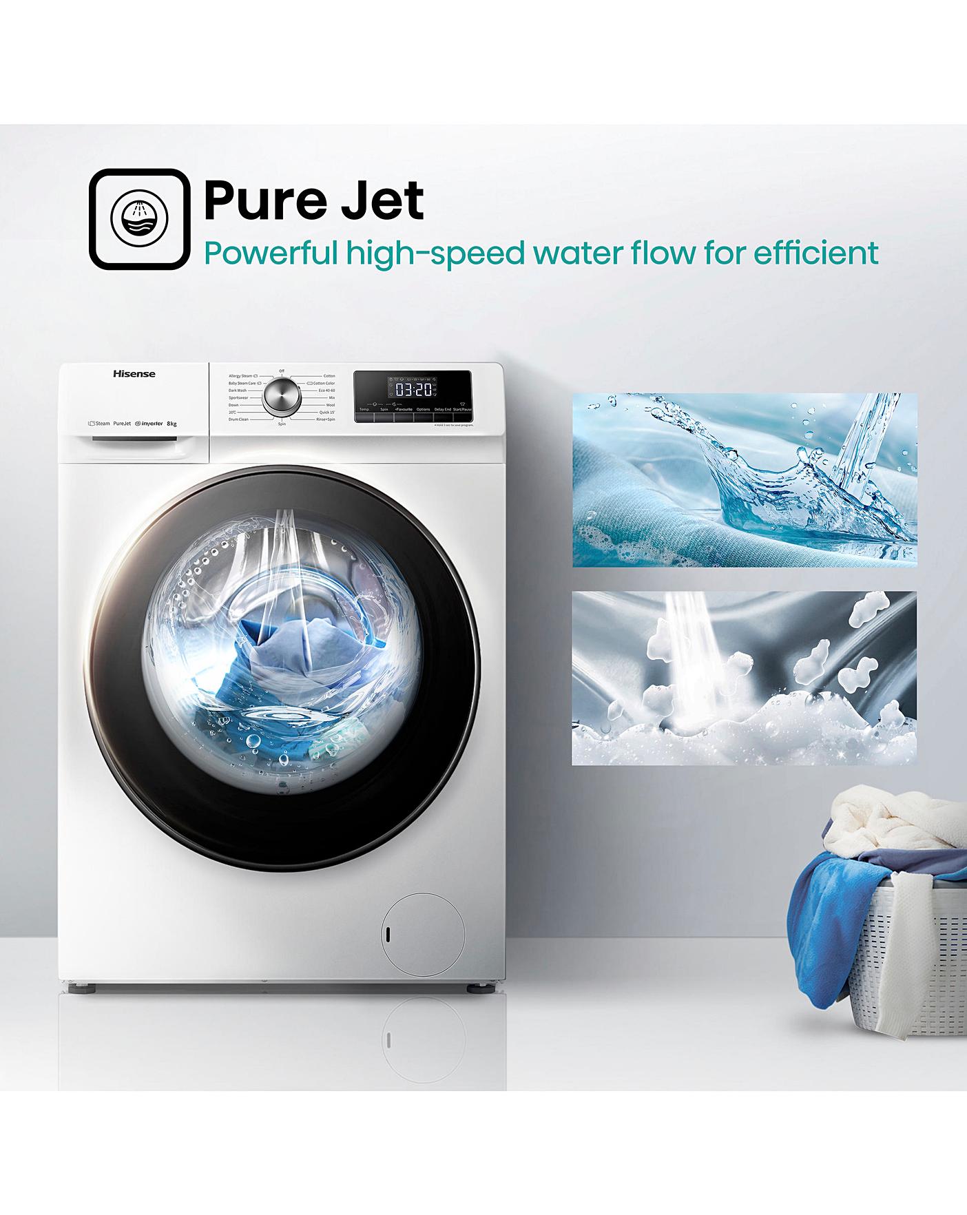  Hisense WFQA8014EVJM 8kg Washing Machine, A Rated, 1400rpm Spin