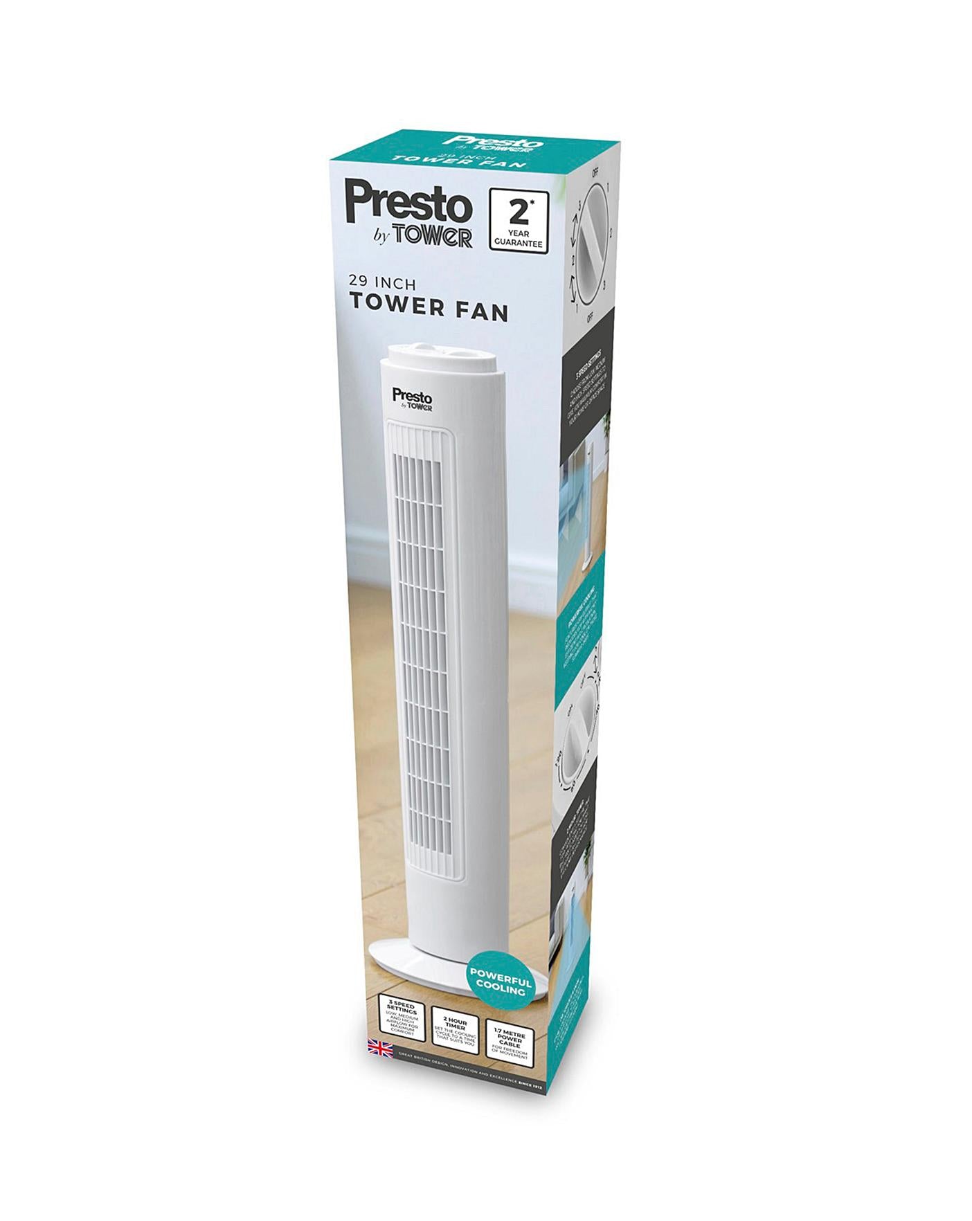  Tower 29 Inch Oscillating White Tower Fan