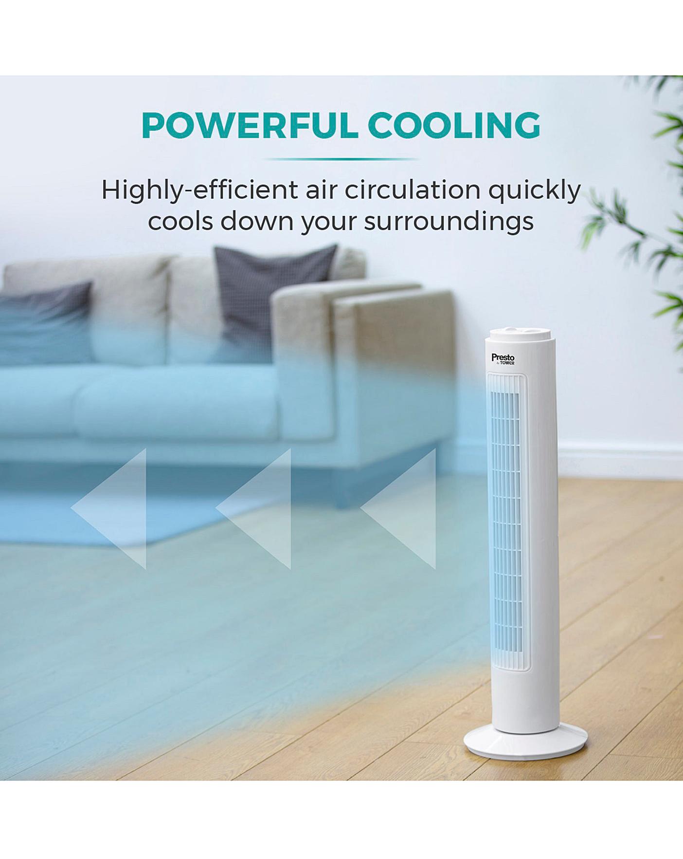  Tower 29 Inch Oscillating White Tower Fan