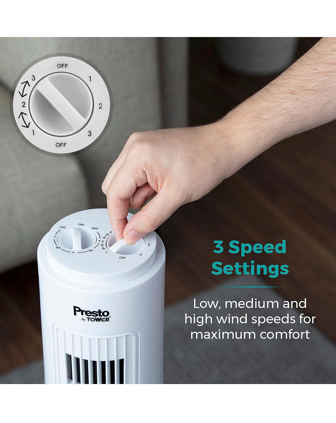  Tower 29 Inch Oscillating White Tower Fan