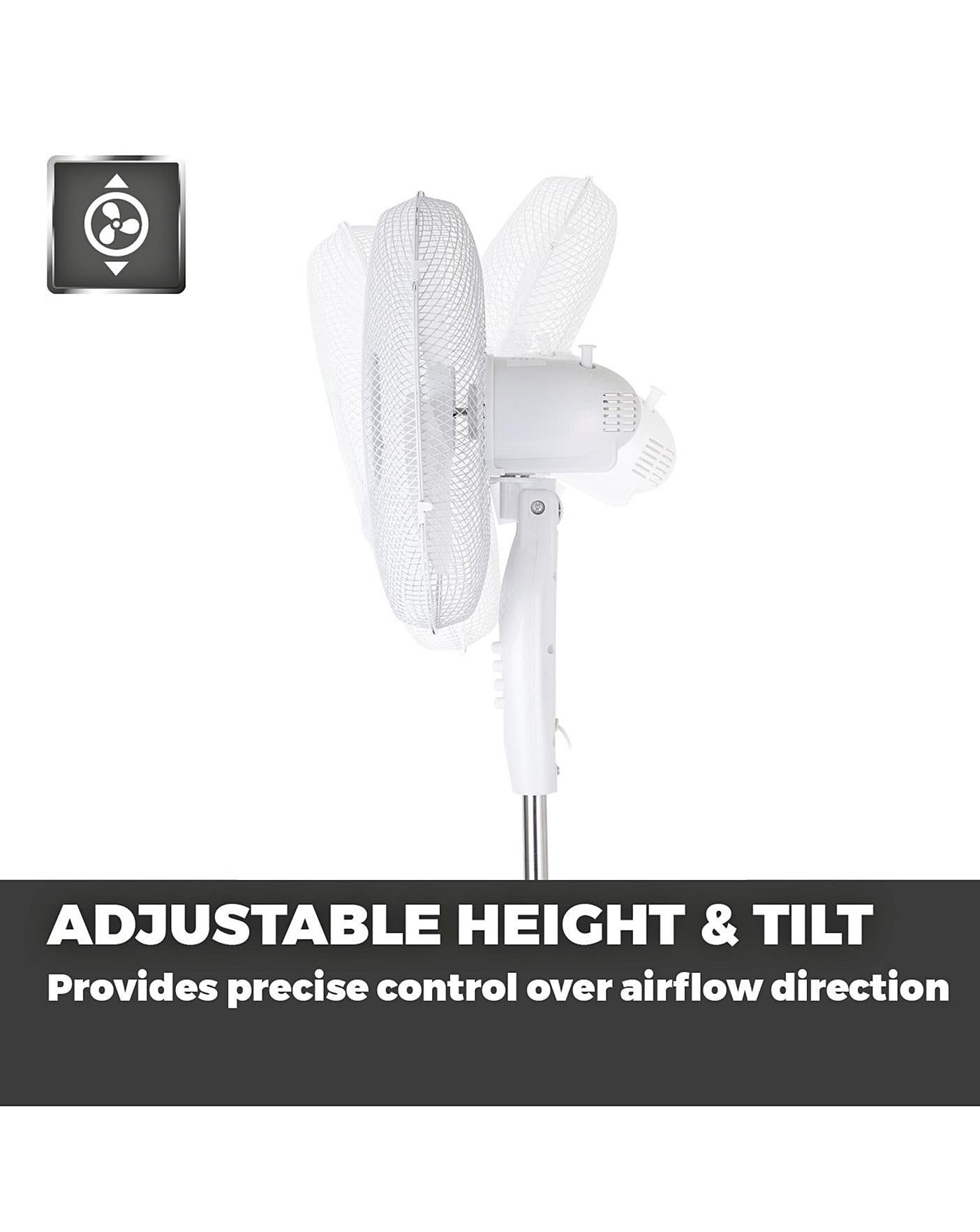  Tower 16 Inch Oscillating White Stand Fan