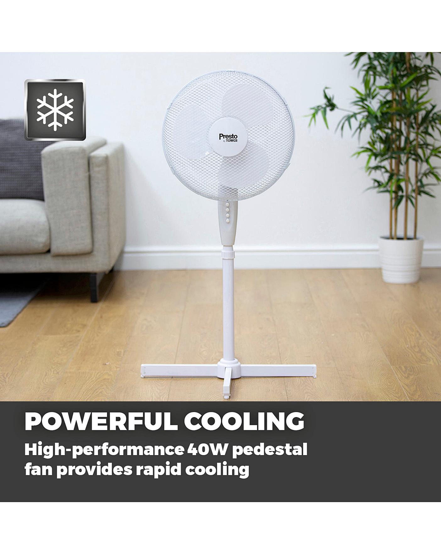  Tower 16 Inch Oscillating White Stand Fan