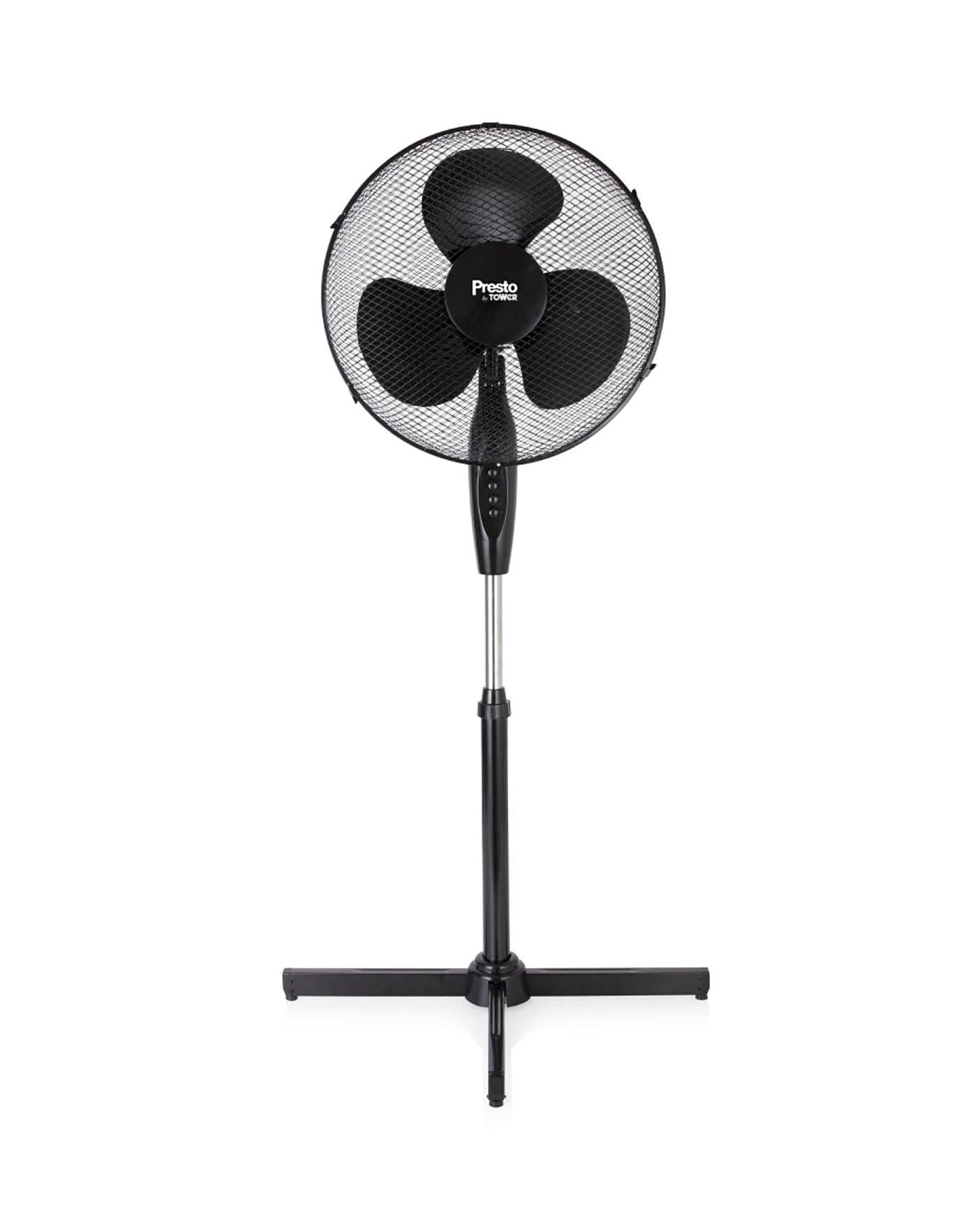  Tower 16 Inch Oscillating Black Stand Fan